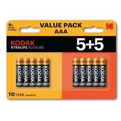 Baterija za kućanstvo Kodak XTRALIFE (alkalna, AAA, 10 komada, 5+5 pakiranje)