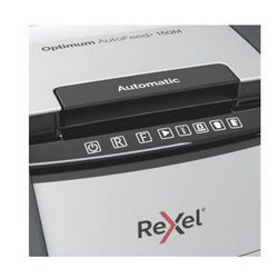 Automatski uništavač papira REXEL AutoFeed+ 150M (mikro rezanje 2x15mm, kapacitet 150 listova, spremnik 44 litre)