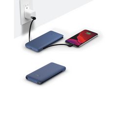 Belkin BOOST CHARGE Plus 10K USB-C Power Bank with Integrated Cables - Blue