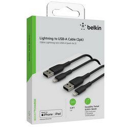 Belkin BOOST CHARGE USB-A to Lightning Cable, PVC - 1M (2 PK) - crna