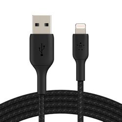 Belkin BOOST CHARGE USB-A to Lightning Cable, Braided - 3M - crna