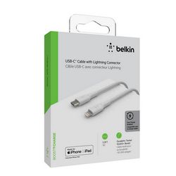 Belkin BOOST CHARGE USB-C to Lightning Cable, Braided - 1M - White
