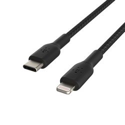Belkin BOOST CHARGE USB-C to Lightning Cable, Braided - 2M - crna