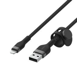 Belkin BOOST CHARGE PRO Flex USB-A to LTG, Braided Silicone Cable - 1M - crna