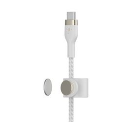 Belkin BOOST CHARGE PRO Flex USB-C to LTG, Braided Silicone Cable - 1M - White