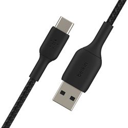 Belkin BOOST CHARGE USB-A to USB-C Cable, Braided - 0,15M - crna