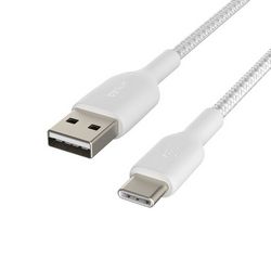 Belkin BOOST CHARGE USB-A to USB-C Cable, Braided - 3M - White