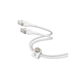 Belkin BOOST CHARGE PRO Flex USB-C to USB-C 2.0, Braided Silicone Cable - 1M - White