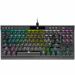 Corsair K70 RGB TKL CHAMPION SERIES Optical-Mechanical Gaming Keyboard, Backlit RGB LED, CORSAIR OPX RAPIDFIRE crna crna PBT Keycaps