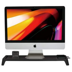 Stalak za monitor POUT Eyes8-3-u-1 (drvo, brzo bežično punjenje) duboko crni