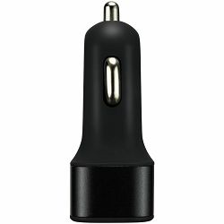 CANYON Universal 3xUSB car adapter(1 USB with Quick Charger QC3.0), Input 12-24V, Output USB/5V-2.1A+QC3.0/5V-2.4A&9V-2A&12V-1.5A, with Smart IC crna rubber coating+crna metal ring+QC3.0 port with 