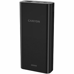 CANYON PB-2001 Power bank 20000mAh Li-poly battery, Input 5V/2A , Output 5V/2.1A(Max), 144*69*28.5mm, 0.440Kg crna