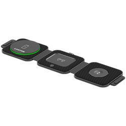 CANYON WS-305, Foldable 3in1 Wireless charger with case, touch button for Running water light, Input 9V/2A, 12V/1.5AOutput 15W/10W/7.5W/5W, Type c to USB-A cable length 1.2m, with charger QC 18W EU p