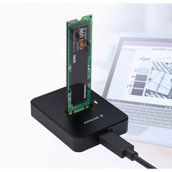 SSD drive docking stanica GEMBIRD DD-U3M2 (Desktop USB Type-C M.2 SATA & NVME) crna