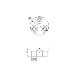 GTV reflector lamp BLINK 3xGU10 220V, black