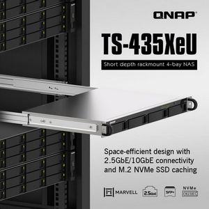 QNAP NAS server 1U rack short, 4GB ram, 10Gb network