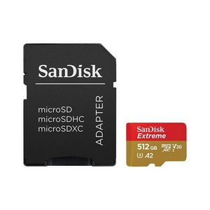 SanDisk Extreme microSDXC 512GB + SD Adapter 190MB/s &amp; 130MB/s A2 C10 V30 UHS-I U3