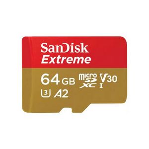Memorijska kartica Micro SDXC Extreme SanDisk 64 GB + SD adapter (brzina čitanja: 170 MB/s, brzina pisanja: 80 MB/s, A2, C10, V30, UHS-I, U3)