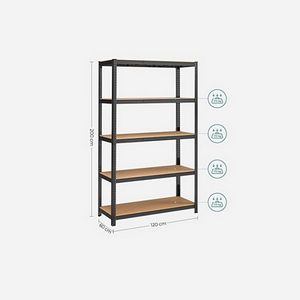 SONGMICS Shelf 60 x 120 x 200 cm brown-black