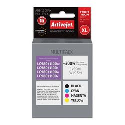 Tinta Activejet ABB-1100NX za Brother printer (zamjena za Brother LC1100/980, supreme, 1 x 29 ml, 3 x 19.5 ml) crna, ljubičasta, plava, žuta