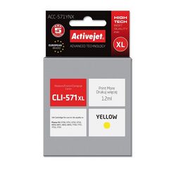 Tinta ACTIVEJET ACC-571YNX (zamjena za Canon CLI-571Y XL, supreme, 12 ml) žuta