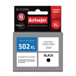 Tinta ACTIVEJET AE-502BNX (zamjena za Epson 502XL W14010, supreme, 16 ml) crna