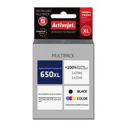 Tinta ACTIVEJET AH-650RX (zamjena za HP 650 CZ102AE, premium, 1 x 20 ml, 1 x 21 ml) crna, boja