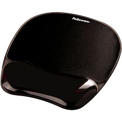 Podloga za miš s podlogom za zapešće Fellowes Crystal™ Gel (crna)