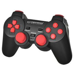 Kontroler ESPERANZA EGG102R (gaming, gamepad, analogni/digitalni, PC, USB 2.0) crno-crveni