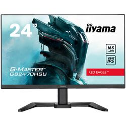 IIYAMA Monitor 24" ETE Fast IPS Gaming, G-Master Red Eagle, FreeSync Premium, 1920x1080@165Hz, 250cd/m², 1100:1, HDMI, DisplayPort, 0,8ms (MPRT), Speakers, USB-HUB (2x2.0), Black Tuner, 15cm Height Ad