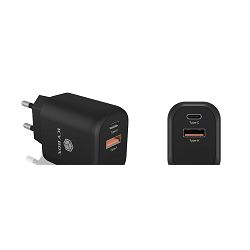 Punjač s 2 USB priključka ICYBOX Quick Charge 3.0, 1xUSB-C, 1xUSB-A