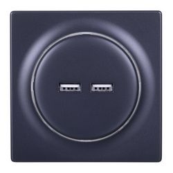 Utičnica s 2x USB FIBARO FGWU-021-8 (crna)