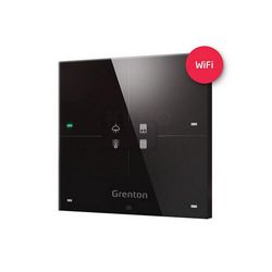 Pametni panel GRENTON Smart Panel (4 dodirna područja, OLED zaslon, WI-FI, crni stakleni prednji dio)