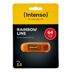 Memorijski stick INTENSO 64GB Rainbow Line (USB 2.0, narančasta)