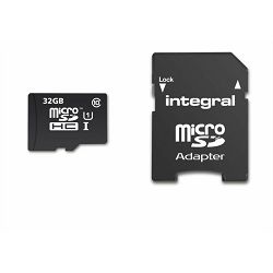 Memorijska kartica INTEGRAL MicroSDHC 32GB SMARTPHONE & TABLET class10 UHS-I U1 90MB/s + SD Adapter