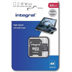 Memorijska kartica INTEGRAL MicroSDXC 64GB Professional High Speed 180MB/s V30 UHS-I U3