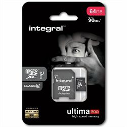 Memorijska kartica INTEGRAL MicroSDXC 64GB class10 90MB/s + SD adapter