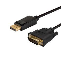 Adapter za video kabel SAVIO CL-106 (1.8 m, DisplayPort - DVI crni)