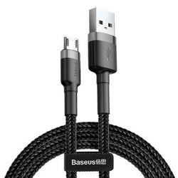 USB kabel BASEUS Cafule (2.4A, 1m, Micro USB) sivo-crni