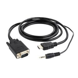 Video adapter kabel GEMBIRD A-HDMI-VGA-03-10 (3 m, HDMI + 3.5mm, VGA (D-Sub)) (crni)