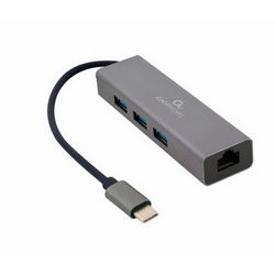 Mrežni adapter USB-C Gigabit Gembird A-CMU3-LAN-01 s 3-portnim USB 3.1 hubom