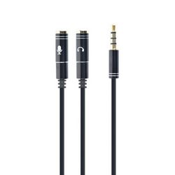 Adapter za mikrofon GEMBIRD (3.5mm mini Jack/4PIN/, 0.2 m, 2 x 3.5mm crni)