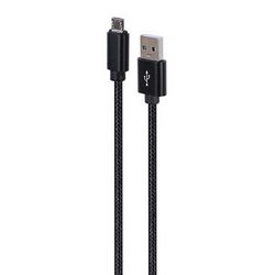 Mikro-USB kabel GEMBIRD CCDB-mUSB2B-AMBM-6 (crna, pamučno pletivo, metalni konektori, 1.8 m)