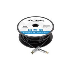 Optički kabel HDMI Lanberg CA-HDMI-20FB-0500-BK (50 m, v2.0, 4K, AOC)