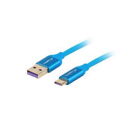 USB kabel Lanberg CA-USBO-21CU-0010-BL (1 m, USB 2.0, USB A, USB C plavi)