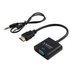 Adapter za video SAVIO CL-23/B HDMI VGA s audio (crni)