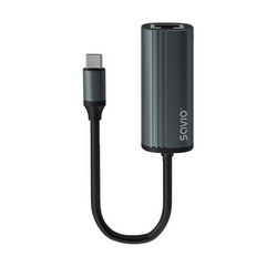 Adapter SAVIO USB-C 3.1 Gen.1 (M) - RJ-45 Gigabit Ethernet (F) (1000 Mbps, AK-56 sivi)
