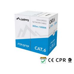 Kabel LANBERG FTP CAT.6 (305 m, bakrena žica) sivi