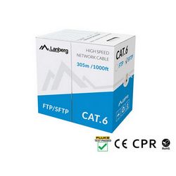Mrežni kabel LANBERG LCS6-11CU-0305-S (S/FTP; 305m; 6) siva
