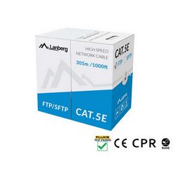 Kabel LANBERG SFTP CAT.5E (305 m, bakrena žica) sivi